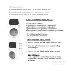 GALAXY SX220 Voltaj Koruyucu | Monofaze Gerilim Koruma Rölesi