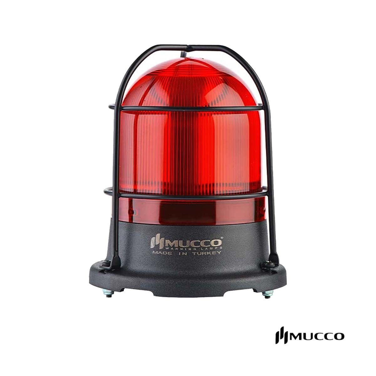 Mucco SNT-125-B-KFS-1 100 Serisi Kafesli Tepe Lambası Kırmızı Lens Buzzerlı