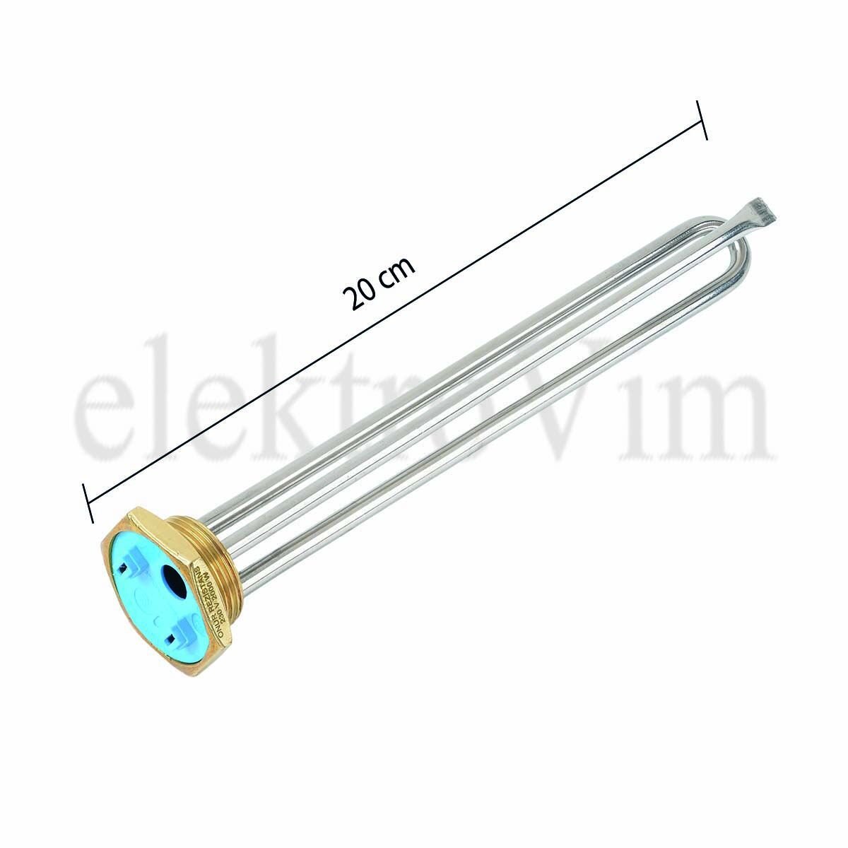 1-1/4'' Düz Monofaze Isıtıcı 20 cm 220V/2000W Krom