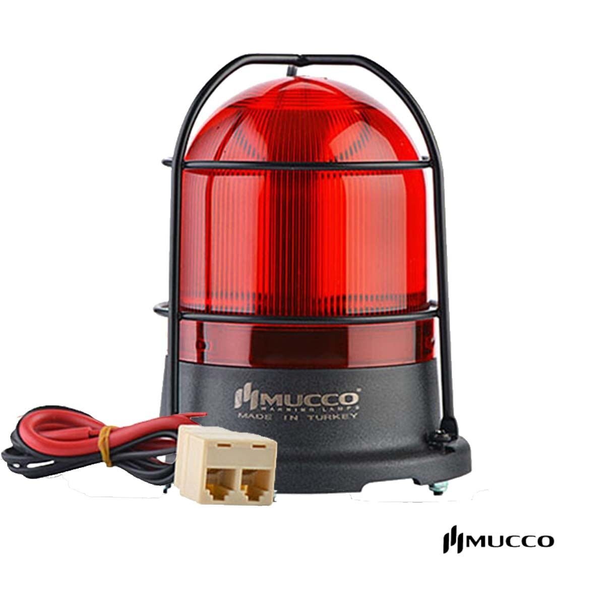 Mucco SNT-125-PH-KFS-1 100 Serisi Telefon Bağlantılı Kafesli Tepe Lambası Kırmızı