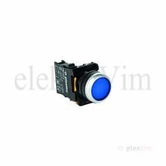 Plastim Işıklı Buton Mavi 1NO LED 24V | PB0-AW36B5