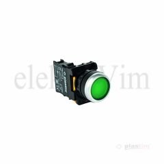 Plastim Işıklı Buton Yeşil 1NO LED 220V | PB0-AW33M5