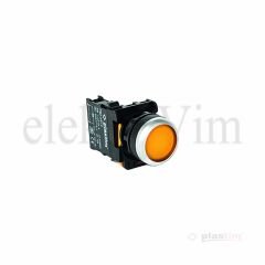 Plastim Işıklı Buton Sarı 1NO LED 220V | PB0-AW35M5