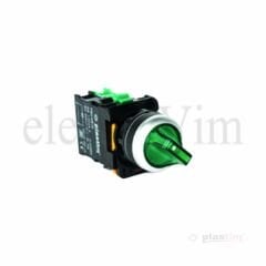Plastim Işıklı Mandal Buton 0-1 Yeşil 1NO LED 24V | PB0-AK123B5