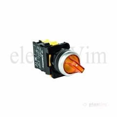 Plastim Işıklı Mandal Buton 0-1 Sarı 1NO LED 24V | PB0-AK125B5