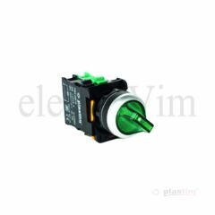 Plastim Işıklı Mandal Buton 0-1 Yeşil 1NO LED 220V | PB0-AK123M5