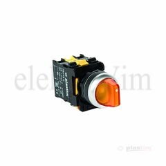 Plastim Işıklı Mandal Buton 1-0-2 Sarı 2NO LED 24V | PB0-AK135B5