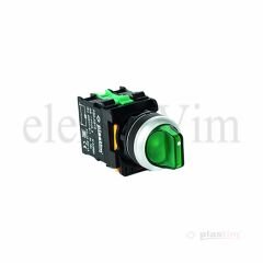 Plastim Işıklı Mandal Buton 1-0-2 Yeşil 2NO LED 220V | PB0-AK133M5