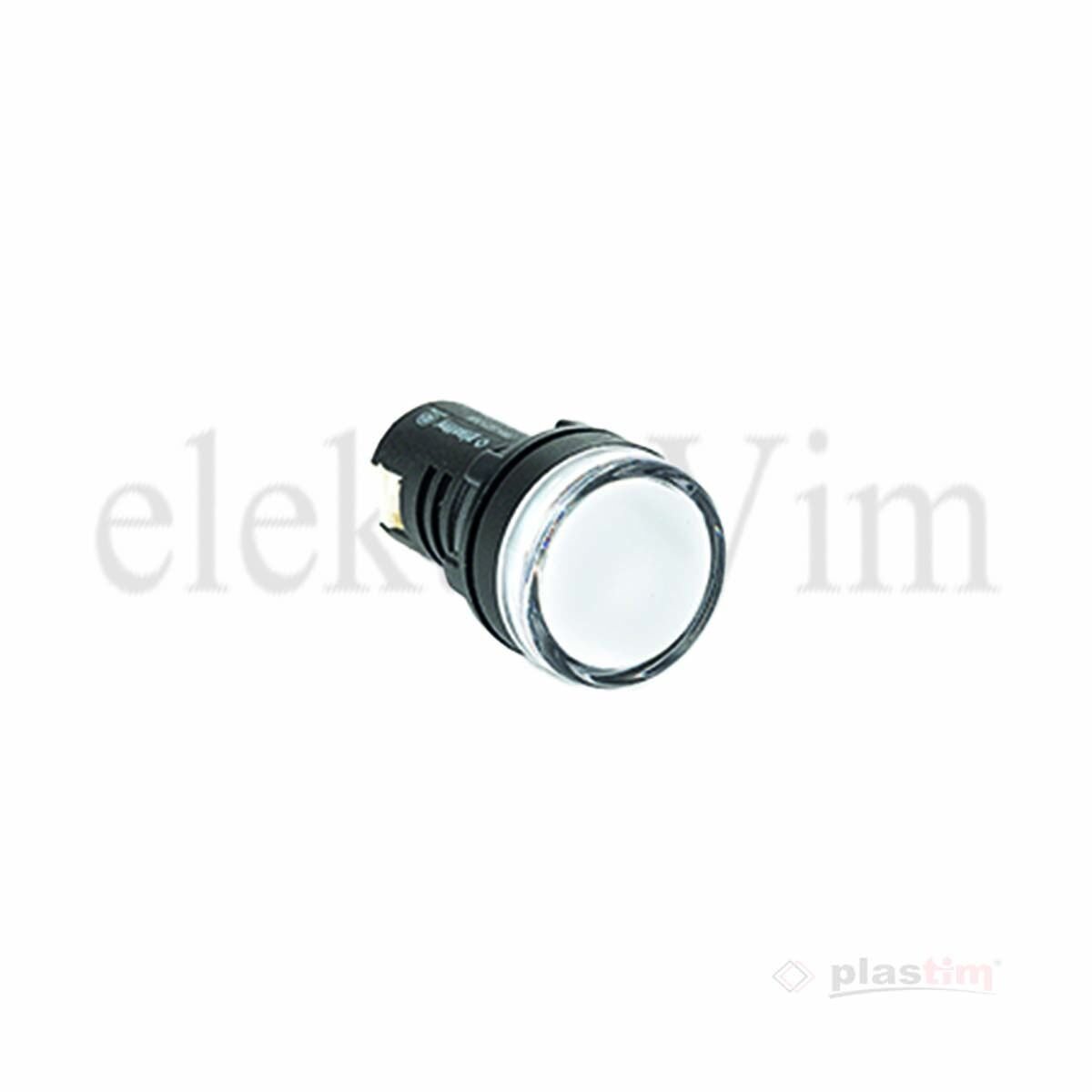 Plastim LED Sinyal 22mm Beyaz 220VAC | PB0-LS22-220W