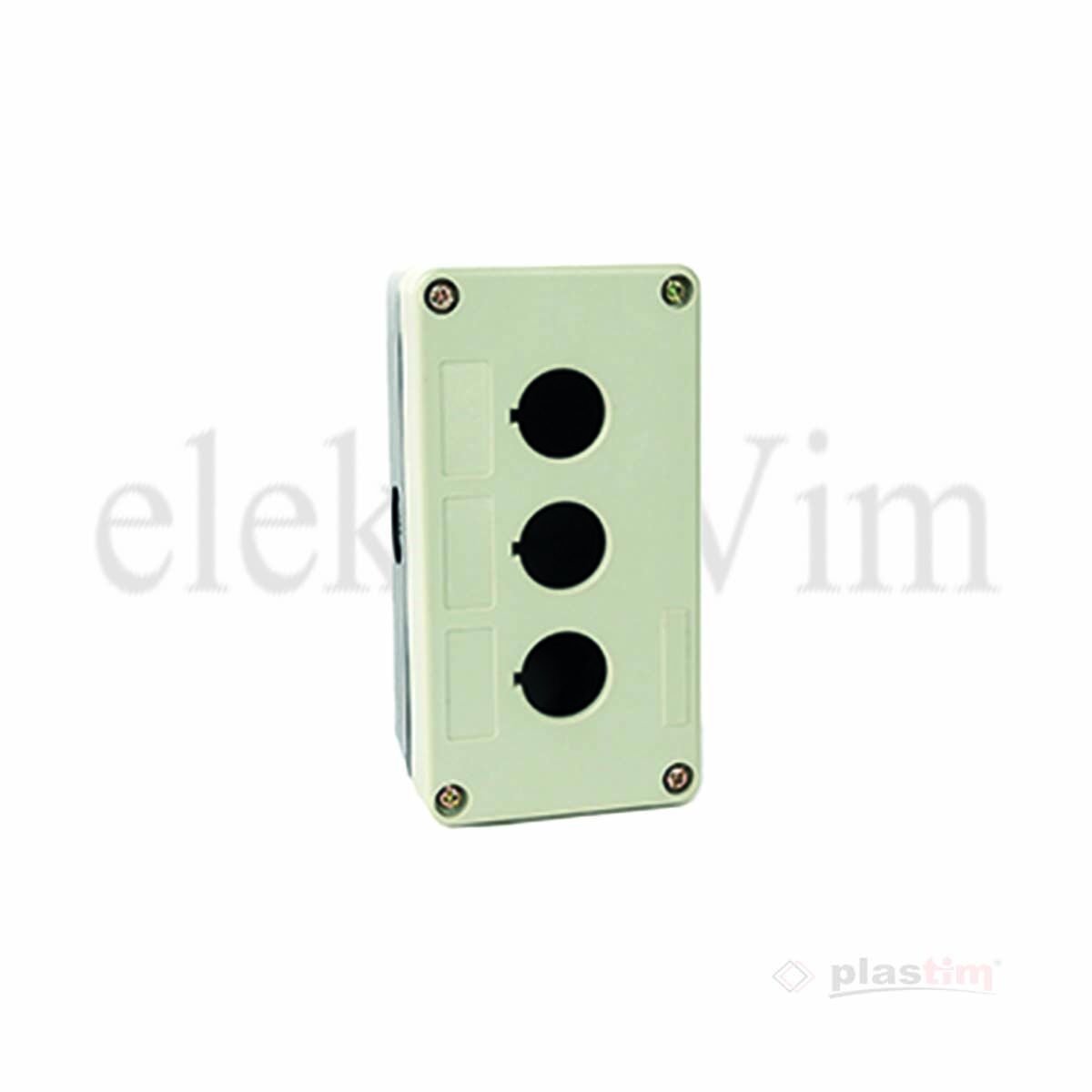 Plastim Buton Kutusu 3 lü Gri-Siyah | PB0-BK03G