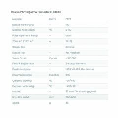 Plastim Soğutma Termostat 0-60C NO | PTVT