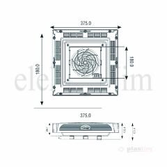 Plastim PTS6000 Design Tepe Fanı 970m³/h 230VAC Hızlı Montaj
