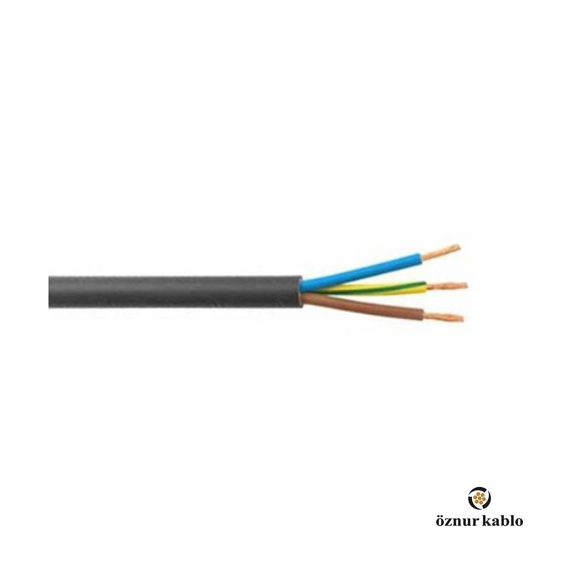 Öznur Kablo 3x2,5 TTR Siyah H05VV-F