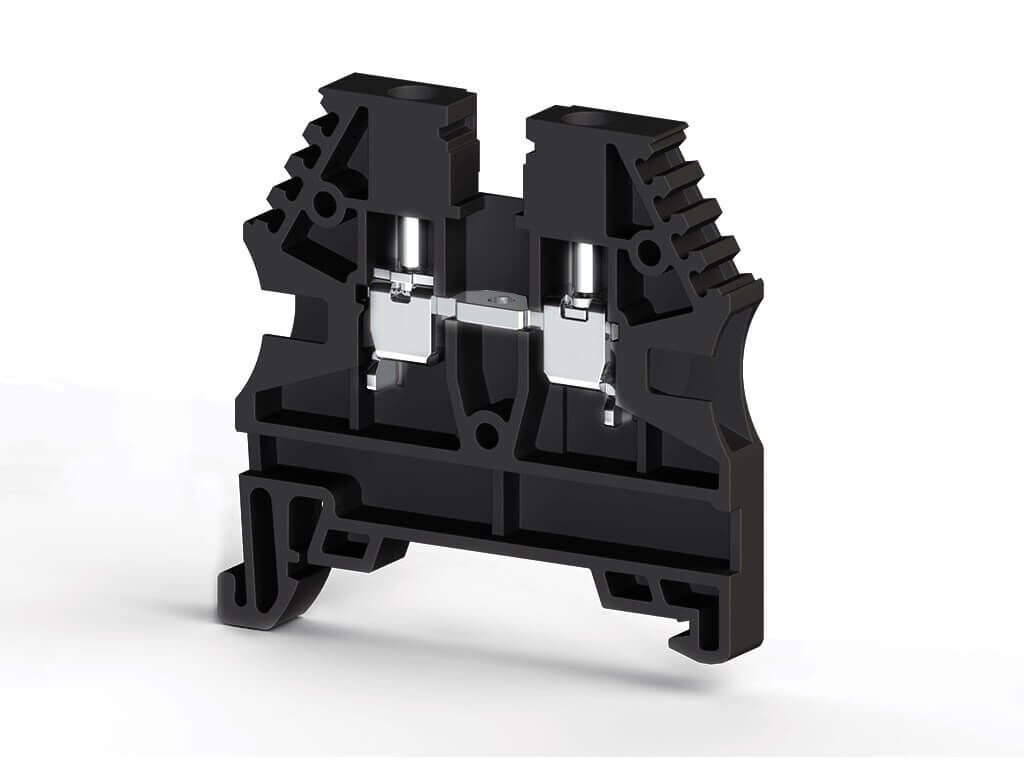 Klemsan 304125 AVK 2,5 Vidalı Siyah Ray Klemens