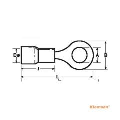 Klemsan 590032 KYK-606 İzoleli Yuvarlak Kablo Pabucu(100 ADET) | Elektrovim
