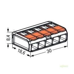 Wago 221-415 5'li Çok Amaçlı Buat Klemensi