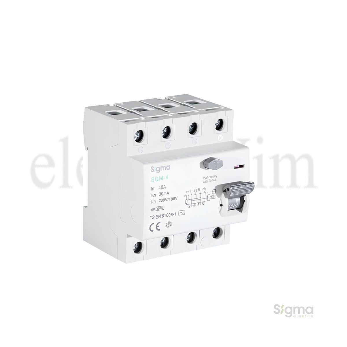 Sigma SHM4040030 4P 40A 30mA Gecikmesiz Kaçak Akım Rölesi