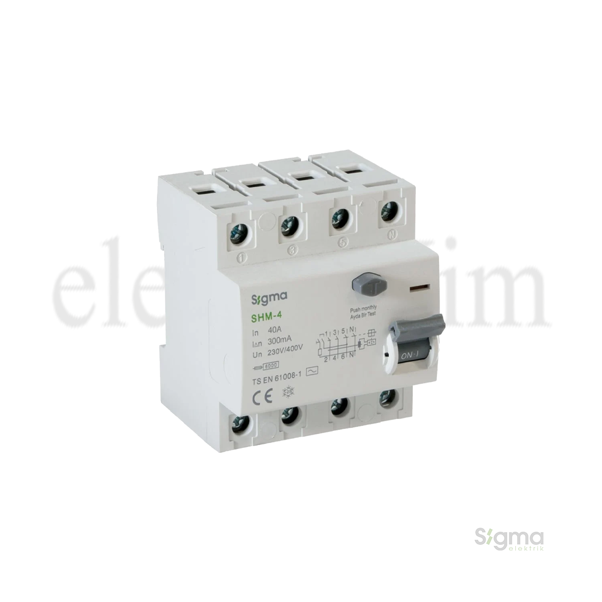 Sigma SHM4040300 4P 40A 300mA Gecikmesiz Yangın Koruma Kaçak Akım Rölesi