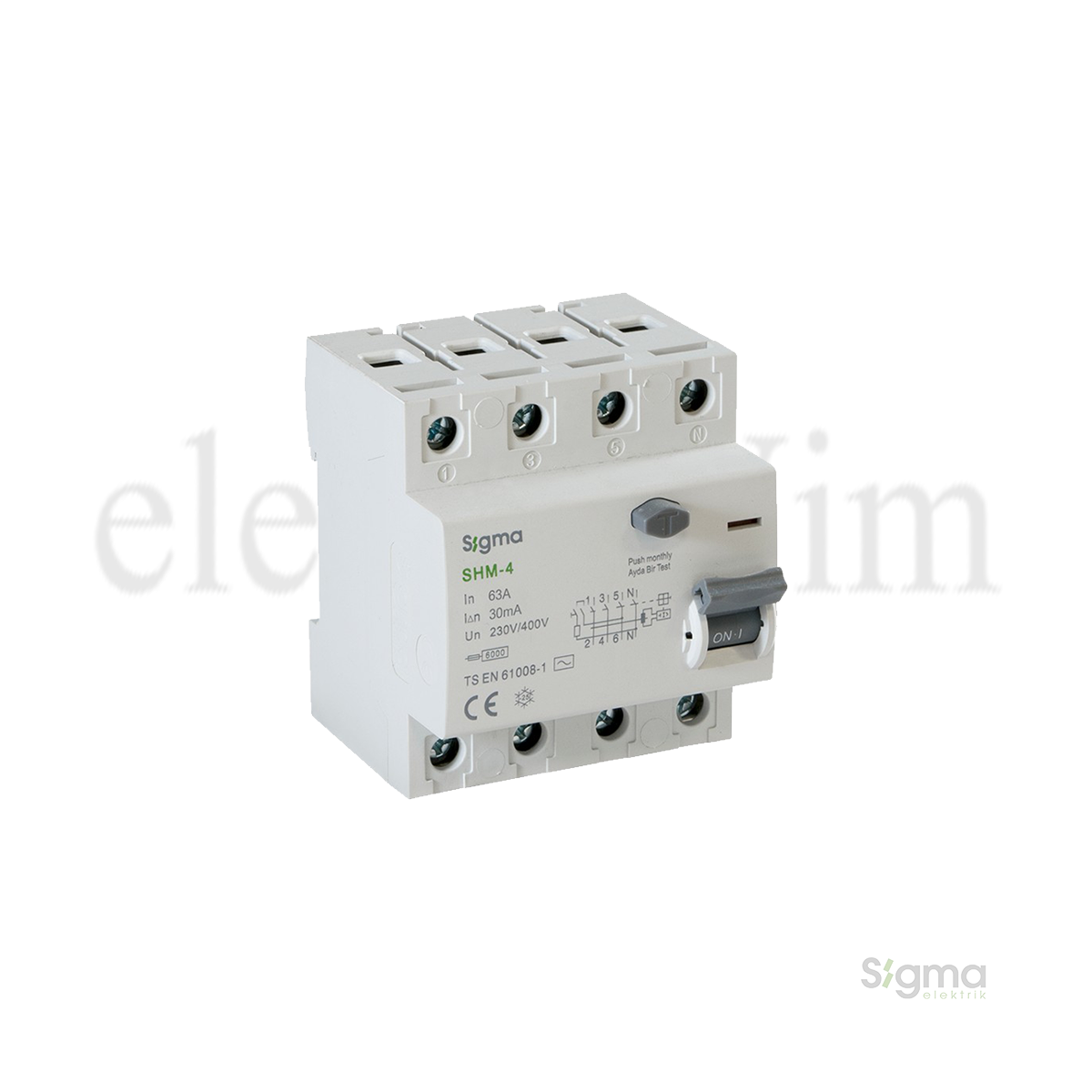 Sigma SHM4063030 4P 63A 30mA Gecikmesiz Hayat Koruma Kaçak Akım Rölesi