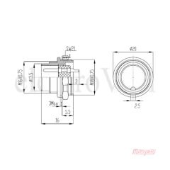 Maojwei M16 J09-2B1 Konnektör Makine Erkek