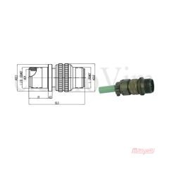 Maojwei MS3101-18-12P Konnektör Uzatma Erkek