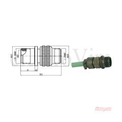 Maojwei MS3101-18-1P Konnektör Uzatma Erkek