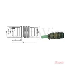Maojwei MS3101-22-22P Konnektör Uzatma Erkek