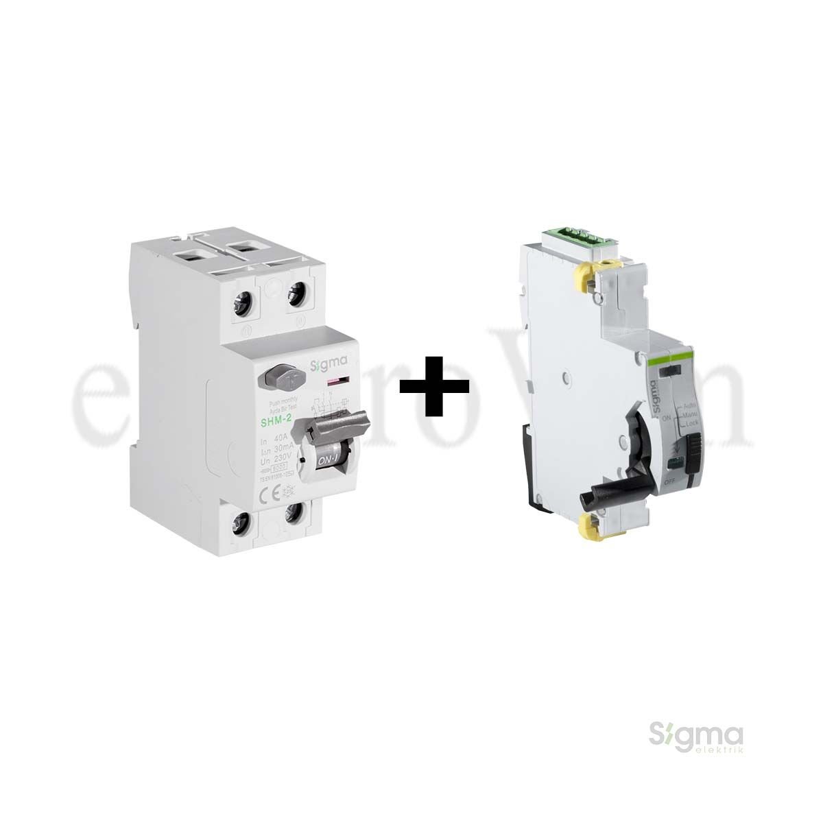 Sigma SCRC03 Otomatik Yeniden Kurma Ünitesi + Sigma 2x40A 30mA Kaçak Akım Rölesi