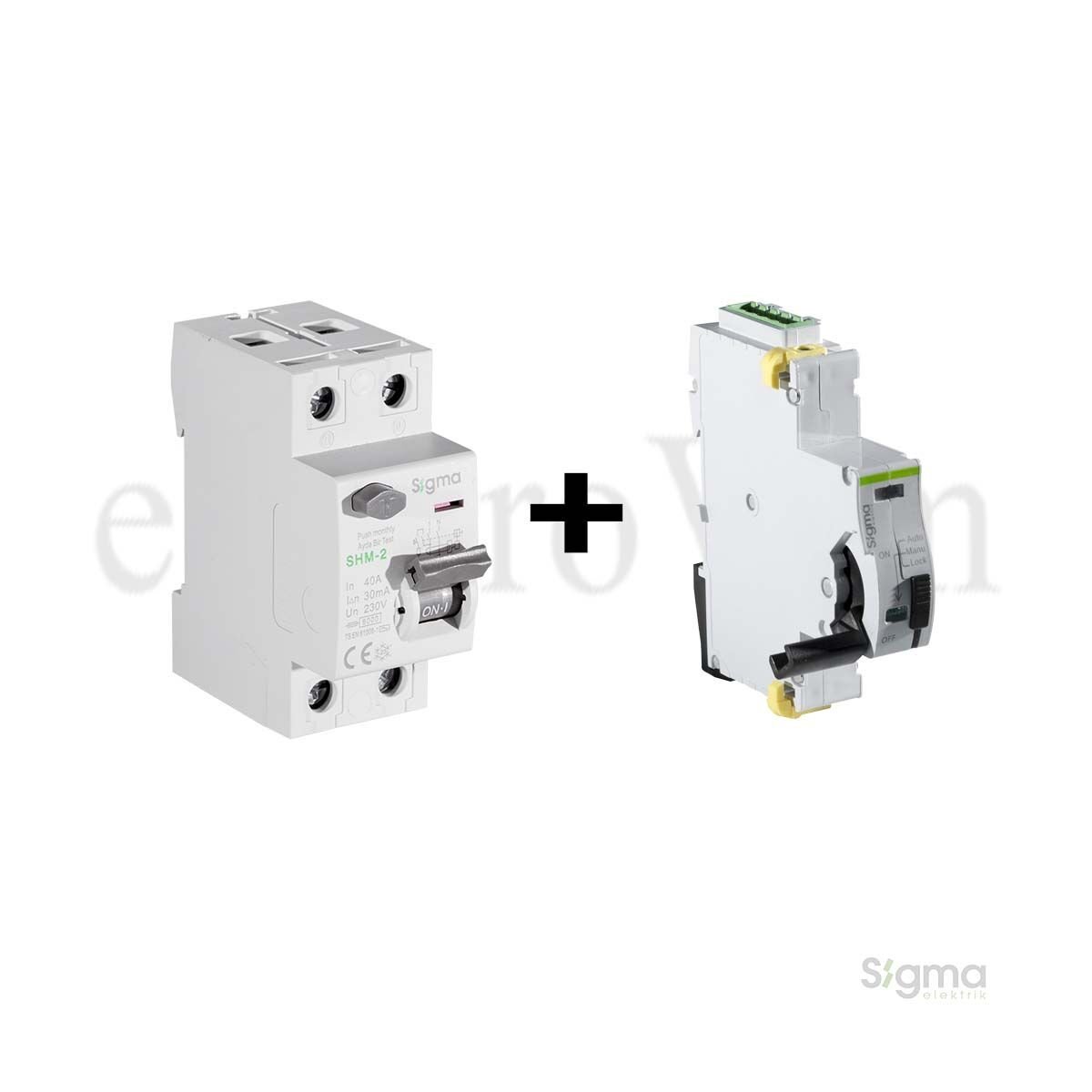 Sigma SCRC03 Otomatik Yeniden Kurma Ünitesi + Sigma 2x40A 30mA Kaçak Akım Rölesi