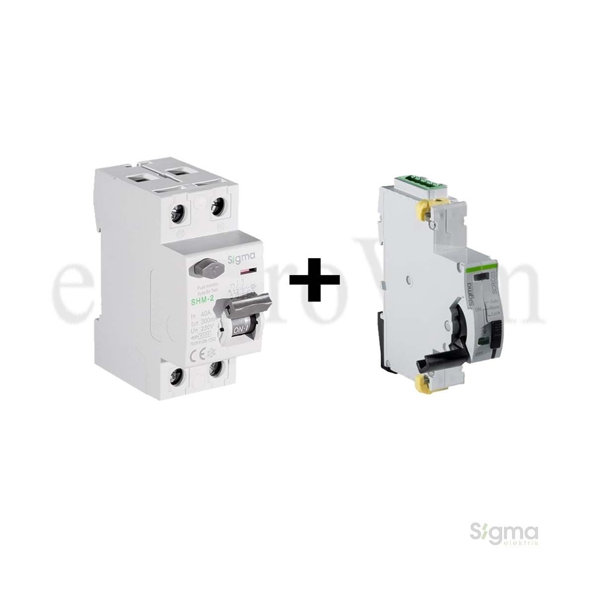 Sigma SCRC03 Otomatik Yeniden Kurma Ünitesi + Sigma 2x40A 300mA Kaçak Akım Rölesi