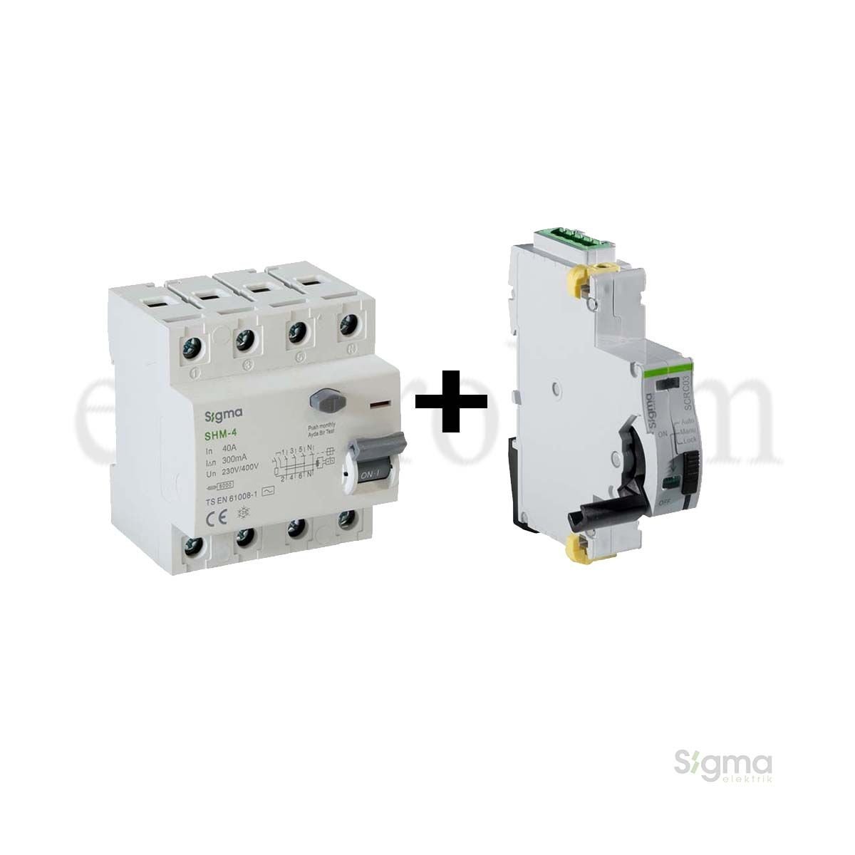 Sigma Elektrik SCRC03 Otomatik Yeniden Kurma Ünitesi + 4x40A 300mA Kaçak Akım Rölesi