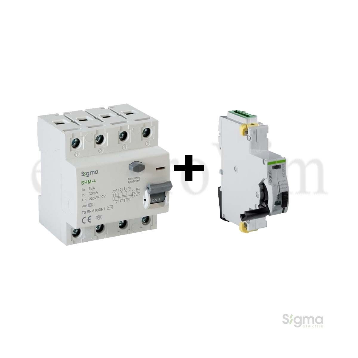 Sigma Elektrik SCRC03 Otomatik Yeniden Kurma Ünitesi + 4x63A 30mA Kaçak Akım Rölesi