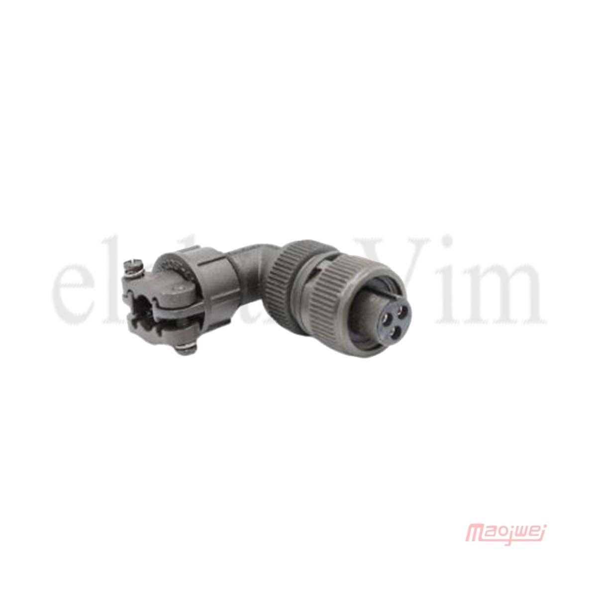 Maojwei MS3108-14S-7S Konnektör 90˚ Seri Dişi | 3 Pin Askeri Tip | Elektrovim